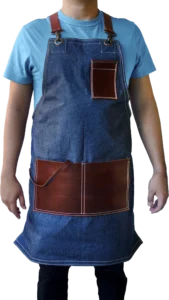 Mandil de Mezclilla con Piel Clásico