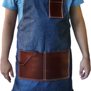 Mandil de Mezclilla con Piel Clásico